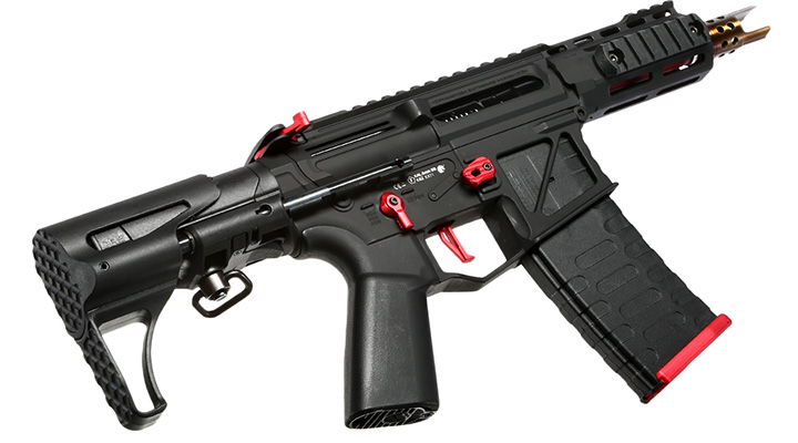 APS Phantom Extremis Rifle MK7 CRS Vollmetall eSilver Edge SDU-Mosfet 2.0 S-AEG 6mm BB schwarz / rot Bild 4
