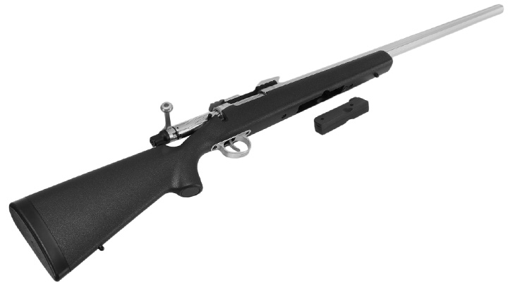 APS / EMG Barrett Fieldcraft Bolt Action Snipergewehr Springer 6mm BB schwarz / silber poliert Bild 5