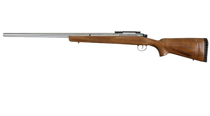 APS / EMG Barrett Fieldcraft Gas Bolt Action Snipergewehr 6mm BB Echtholz / silber Bild 1