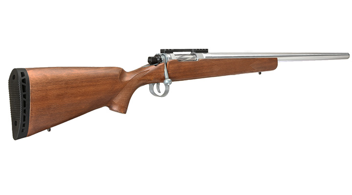 APS / EMG Barrett Fieldcraft Gas Bolt Action Snipergewehr 6mm BB Echtholz / silber Bild 3