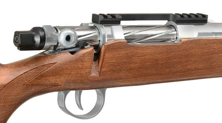 APS / EMG Barrett Fieldcraft Gas Bolt Action Snipergewehr 6mm BB Echtholz / silber Bild 9