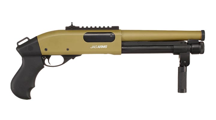 Jag Arms Scattergun Super CQB Vollmetall Pump Action Gas Shotgun 6mm BB tan Bild 3