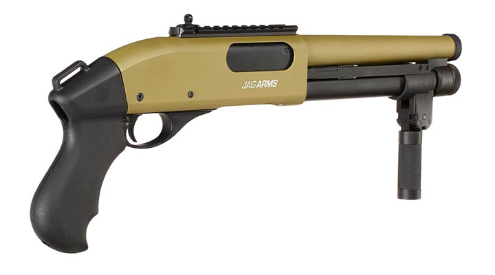 Jag Arms Scattergun Super CQB Vollmetall Pump Action Gas Shotgun 6mm BB tan Bild 4