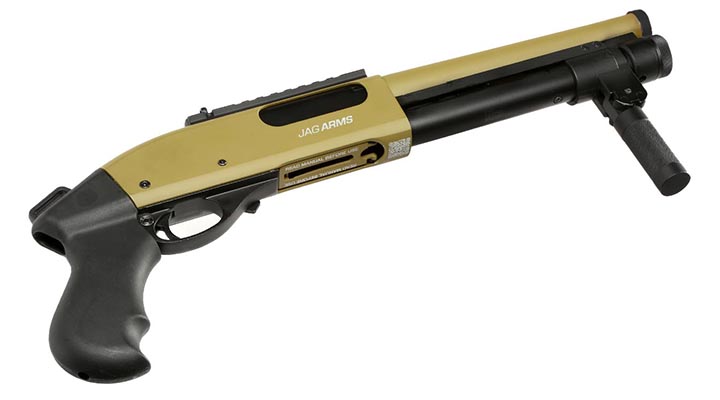 Jag Arms Scattergun Super CQB Vollmetall Pump Action Gas Shotgun 6mm BB tan Bild 5