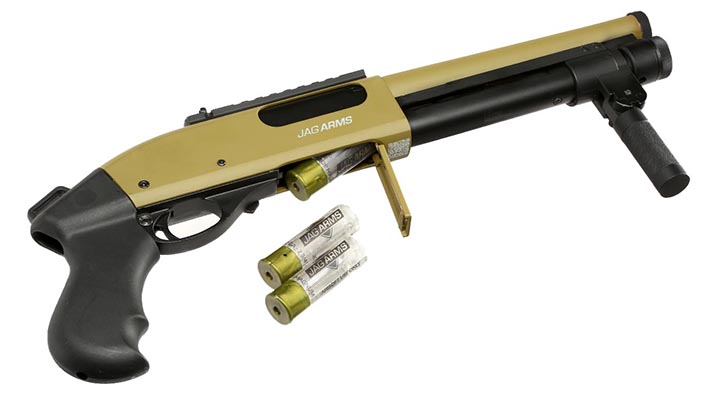 Jag Arms Scattergun Super CQB Vollmetall Pump Action Gas Shotgun 6mm BB tan Bild 6