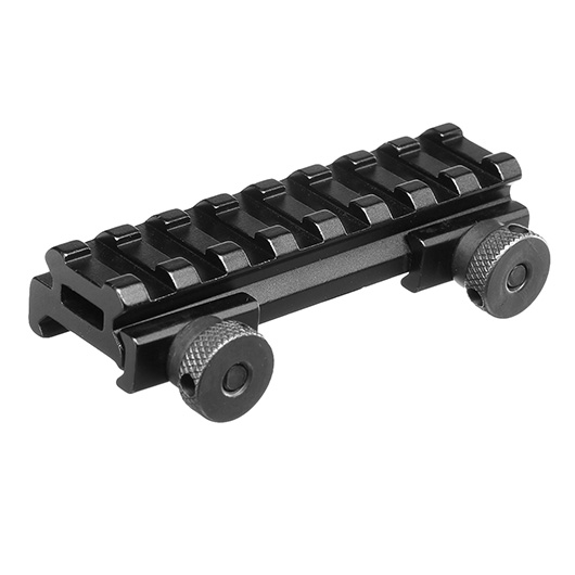 MET QD Scope-Riser 8 Slots / 85 mm mit 12 mm / 0,5 Zoll Erhöhung f. 20 - 22 mm Schienen schwarz