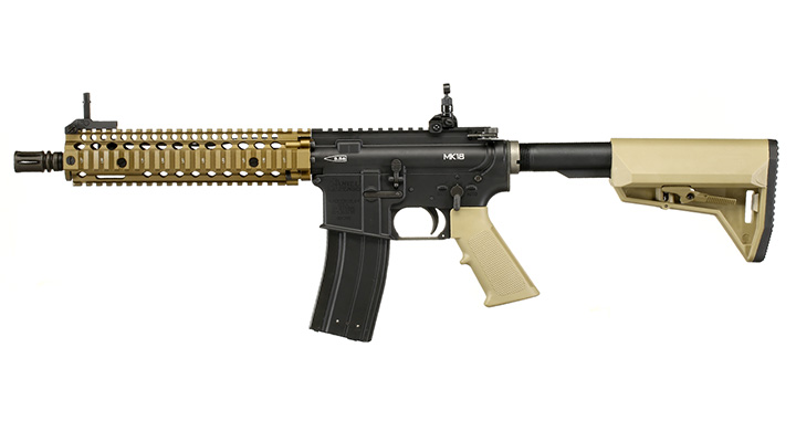 King Arms / EMG Daniel Defense MK18 MOD1 Vollmetall Gas-Blow-Back 6mm BB Dualtone Bild 1