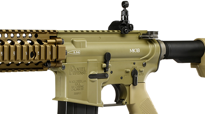 King Arms / EMG Daniel Defense MK18 MOD1 Vollmetall Gas-Blow-Back 6mm BB Dark Earth Bild 7
