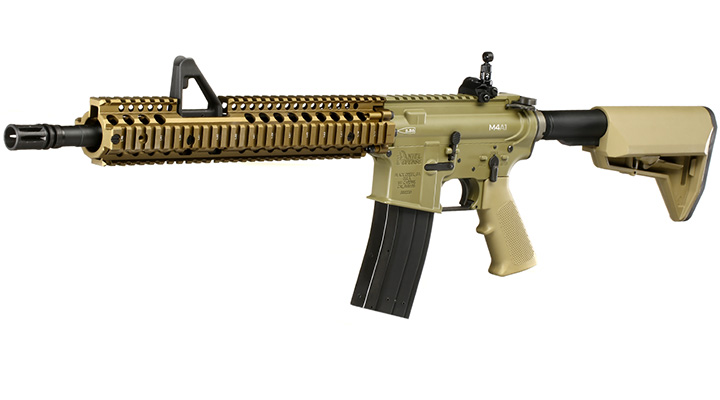 King Arms / EMG Daniel Defense M4A1 RIS II FSP Vollmetall Gas-Blow-Back 6mm BB Dark Earth