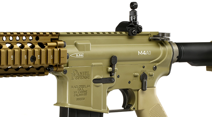 King Arms / EMG Daniel Defense M4A1 RIS II FSP Vollmetall Gas-Blow-Back 6mm BB Dark Earth Bild 7