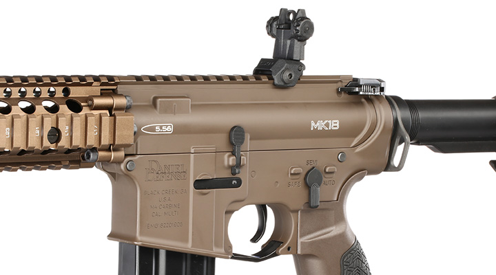 ICS / EMG Daniel Defense MK18 Vollmetall SSS-Mosfet 3.0 S-AEG 6mm BB coyote Bild 7