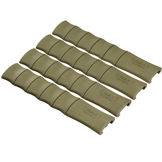 Max Tactical Rubber Bamboo Style Rail Covers (4 Stck) f. 20 - 22mm Schienen oliv