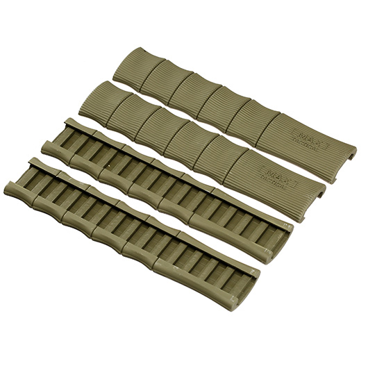 Max Tactical Rubber Bamboo Style Rail Covers (4 Stck) f. 20 - 22mm Schienen oliv Bild 1