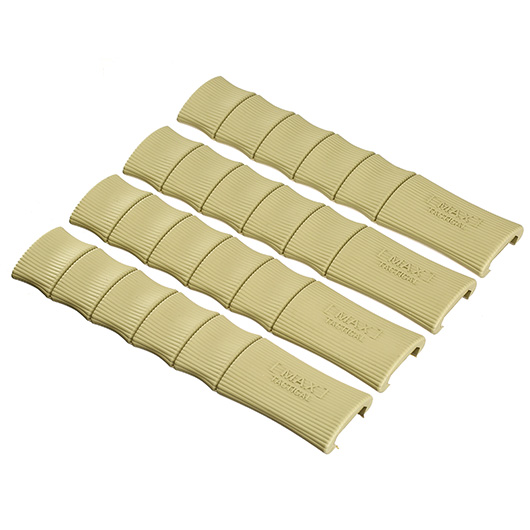 Max Tactical Rubber Bamboo Style Rail Covers (4 Stck) f. 20 - 22mm Schienen Tan