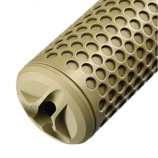 MadBull / Knight's Armament QDC CQB Suppressor Quick Detach mit 3 Prong Flash-Hider 14mm+ Tan Bild 6