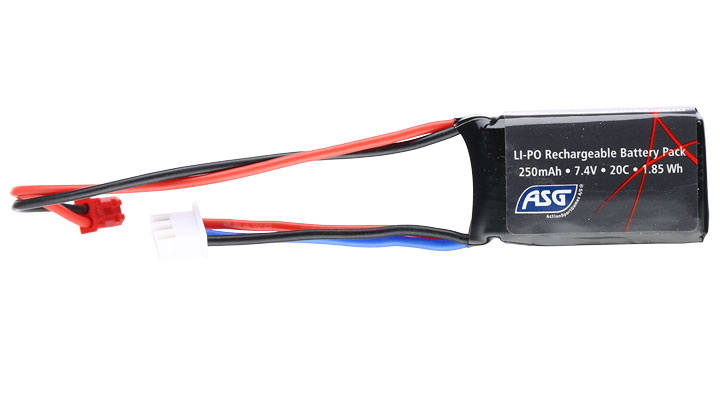 ASG LiPo Akku 7,4V 250mAh 20C f. Airsoftmodelle mit HPA Systeme Bild 1