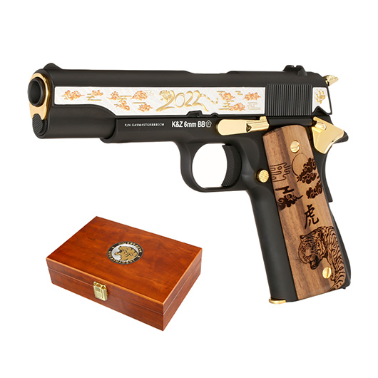 G&G GPM1911A1 Year Of The Tiger 2022 Vollmetall 6mm BB schwarz inkl. Holzschatulle Limited Edition