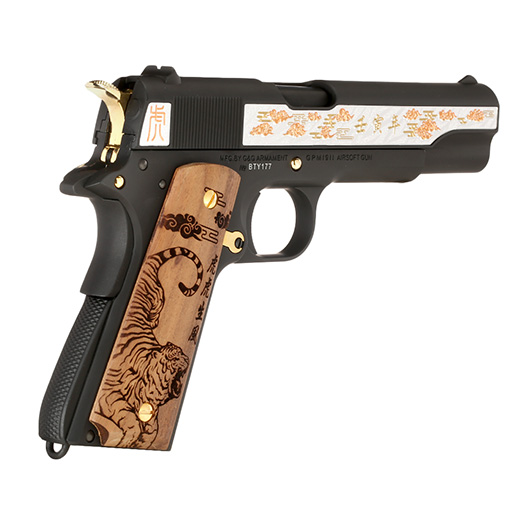 G&G GPM1911A1 Year Of The Tiger 2022 Vollmetall 6mm BB schwarz inkl. Holzschatulle Limited Edition Bild 4