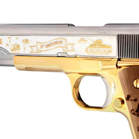 G&G GPM1911A1 D-Day 78 Anniversary Vollmetall 6mm BB gold-chrome inkl. Holzschatulle Limited Edition Bild 10
