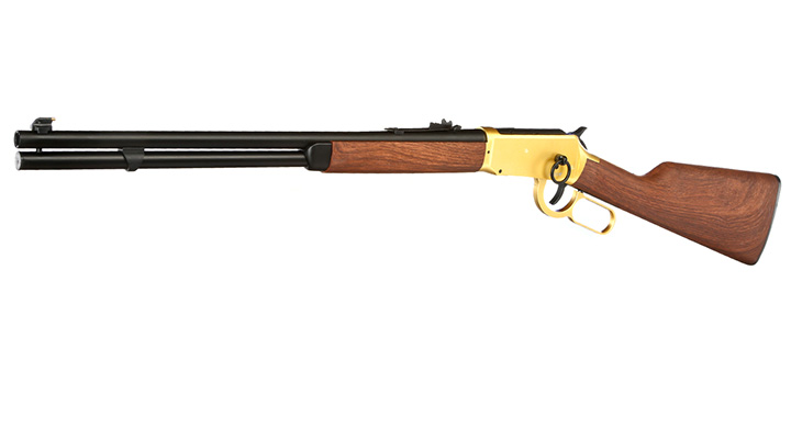 Double Bell M1894 Western Rifle mit Hlsenauswurf Vollmetall CO2 6mm BB gold - Holzoptik