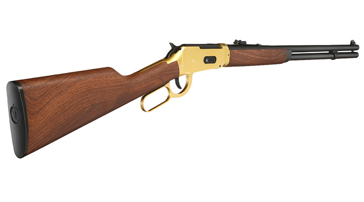 Double Bell M1894 Western Rifle mit Hlsenauswurf Vollmetall CO2 6mm BB gold - Holzoptik Bild 3