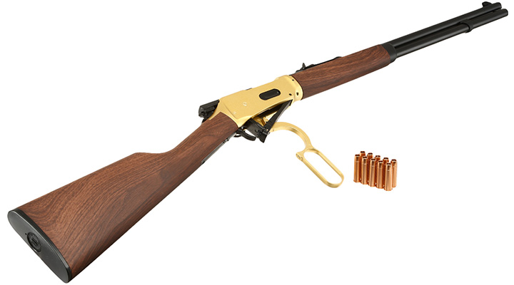 Double Bell M1894 Western Rifle mit Hlsenauswurf Vollmetall CO2 6mm BB gold - Holzoptik Bild 5