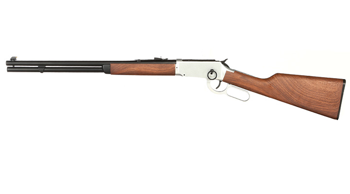 Double Bell M1894 Western Rifle mit Hlsenauswurf Vollmetall CO2 6mm BB silber - Holzoptik Bild 1