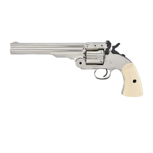 ASG Schofield 1877 6 Zoll Revolver Vollmetall CO2 6mm BB Silber-Chrom-Finish Bild 1