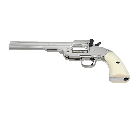ASG Schofield 1877 6 Zoll Revolver Vollmetall CO2 6mm BB Silber-Chrom-Finish Bild 4