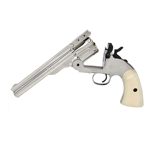 ASG Schofield 1877 6 Zoll Revolver Vollmetall CO2 6mm BB Silber-Chrom-Finish Bild 7