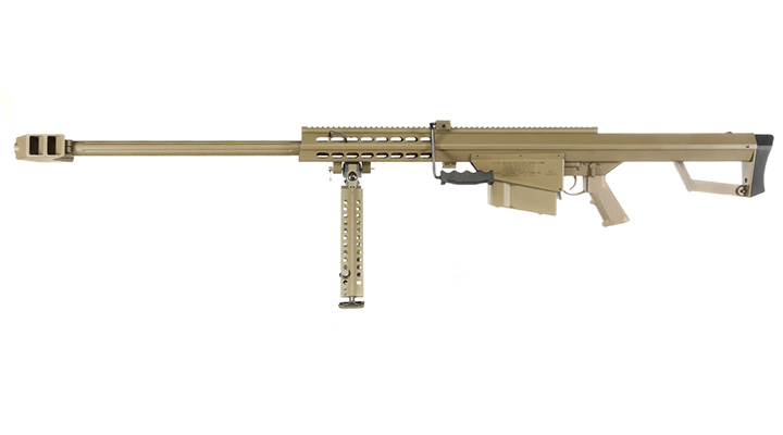 Snow Wolf Barrett M82A1 Vollmetall Bolt-Action Snipergewehr Springer 6mm BB Tan Bild 1