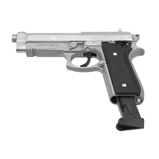 Cybergun PT92 mit Metallschlitten H.P.A. Fire Line Springer 6mm BB silber Bild 4