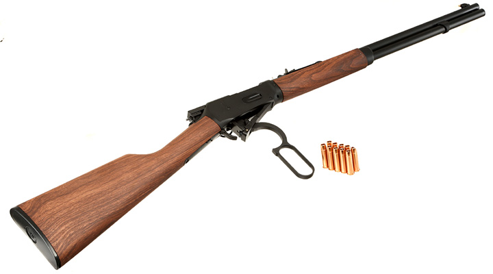 Double Bell M1894 Western Rifle mit Hlsenauswurf Vollmetall CO2 6mm BB schwarz - Holzoptik Bild 5