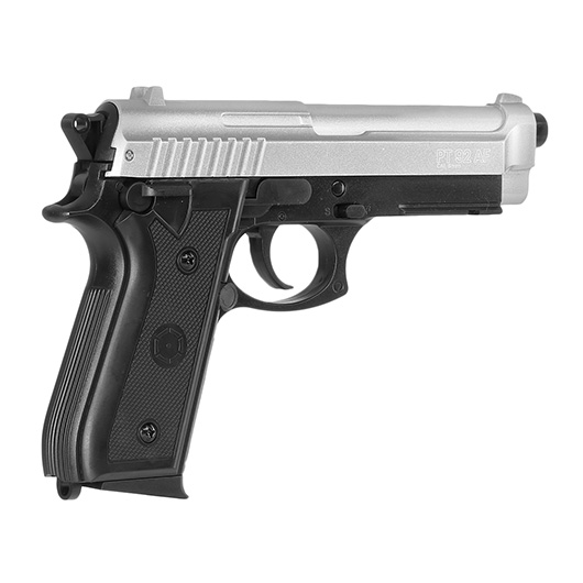 Cybergun PT92 mit Metallschlitten H.P.A. Fire Line Springer 6mm BB Dual Tone silber / schwarz Bild 3