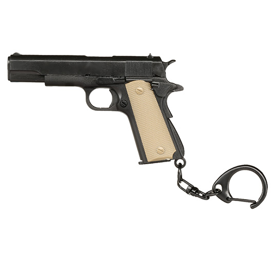 WoSport 1:4 M1911 A1 Miniaturmodell / Deko / Keyring schwarz / hellbraun Bild 1