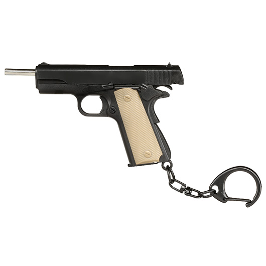 WoSport Schlsselanhnger M1911 A1 Pistole 1:4 Miniaturmodell schwarz/tan Bild 3