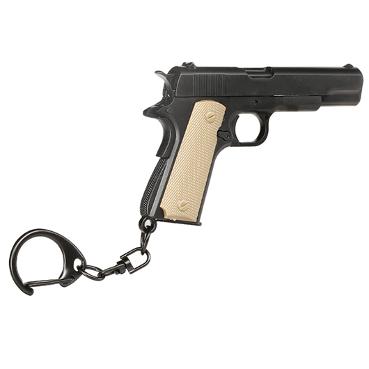 WoSport 1:4 M1911 A1 Miniaturmodell / Deko / Keyring schwarz / hellbraun Bild 4