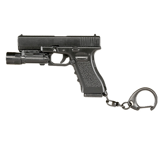 WoSport Schlsselanhnger G17 Pistole mit Lampe 1:4 Miniaturmodell schwarz Bild 1