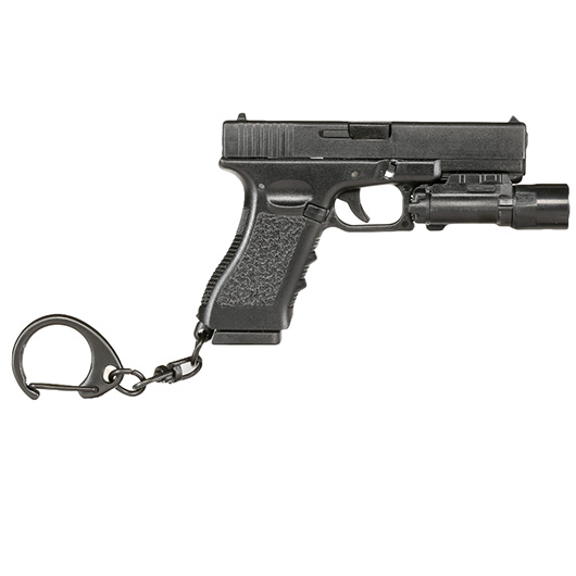 WoSport Schlsselanhnger G17 Pistole mit Lampe 1:4 Miniaturmodell schwarz Bild 2