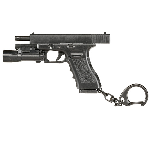 WoSport Schlsselanhnger G17 Pistole mit Lampe 1:4 Miniaturmodell schwarz Bild 3