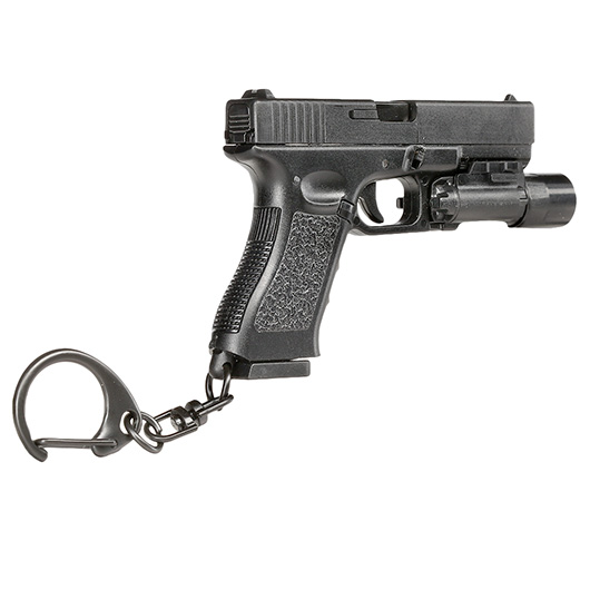 WoSport Schlsselanhnger G17 Pistole mit Lampe 1:4 Miniaturmodell schwarz Bild 4