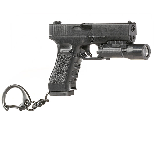 WoSport Schlsselanhnger G17 Pistole mit Lampe 1:4 Miniaturmodell schwarz Bild 6