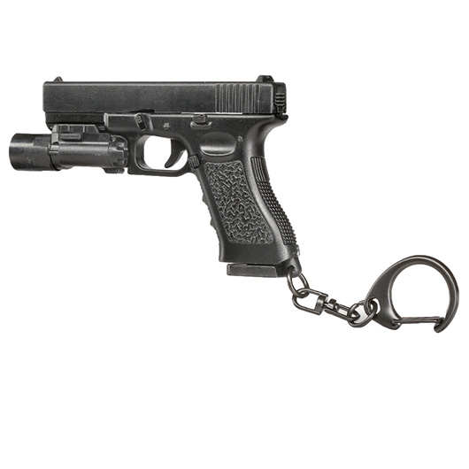 WoSport Schlsselanhnger G17 Pistole mit Lampe 1:4 Miniaturmodell schwarz Bild 7