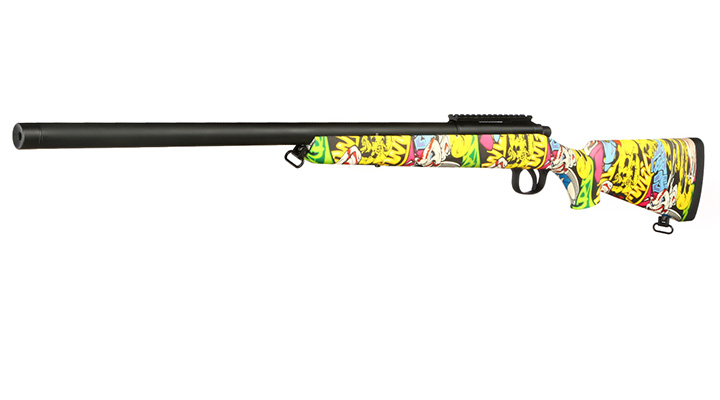 Double Bell VSR-10 Bolt Action Snipergewehr Springer 6mm BB schwarz - Jokers Graffiti Edition