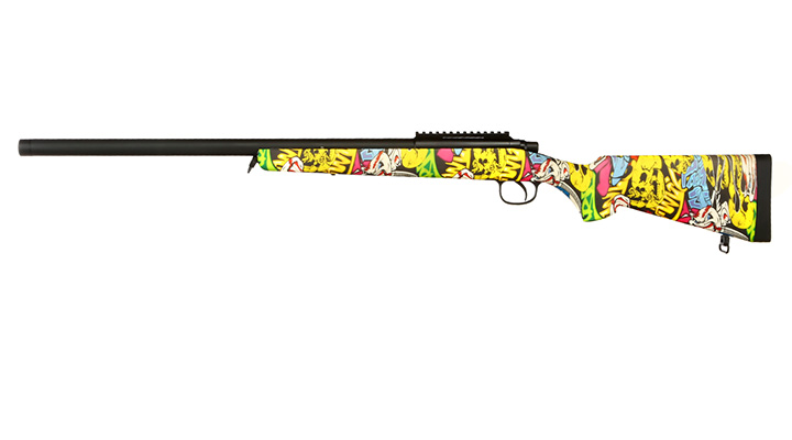 Double Bell VSR-10 Bolt Action Snipergewehr Springer 6mm BB schwarz - Jokers Graffiti Edition Bild 1