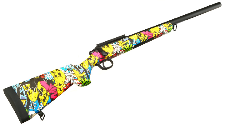 Double Bell VSR-10 Bolt Action Snipergewehr Springer 6mm BB schwarz - Jokers Graffiti Edition Bild 4