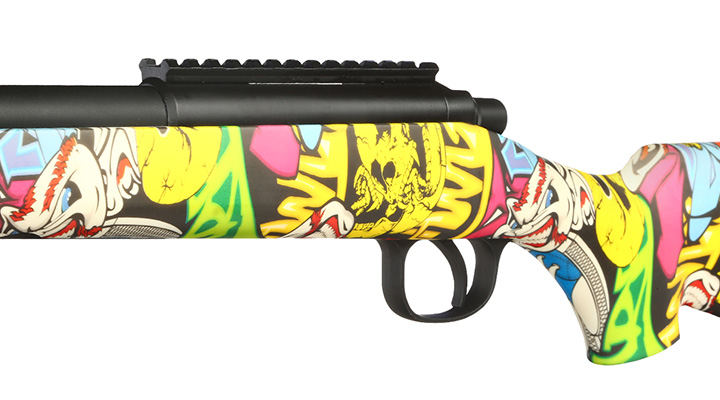 Double Bell VSR-10 Bolt Action Snipergewehr Springer 6mm BB schwarz - Jokers Graffiti Edition Bild 7