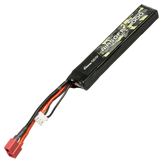 Gens Ace Airsoft LiPo Akku 7,4V 1000mAh 25C Stock-Tube Type m. T-Stecker Anschluss Bild 1