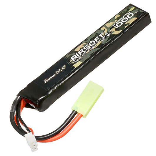 Gens Ace Airsoft LiPo Akku 7,4V 1000mAh 25C Stock-Tube Type m. Mini-Tam Anschluss