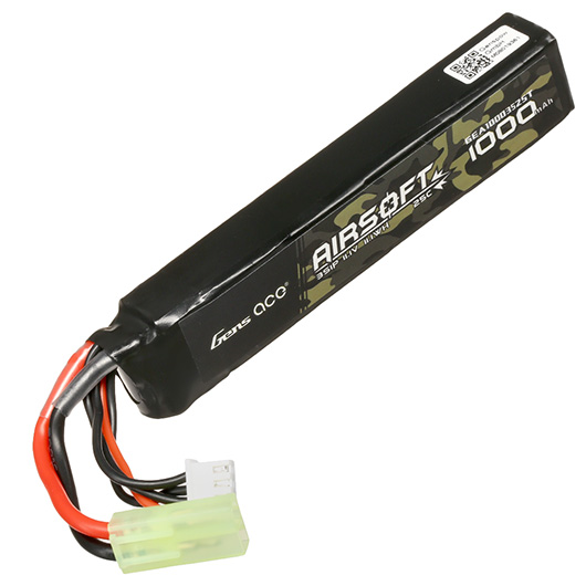 Gens Ace Airsoft LiPo Akku 11,1V 1000mAh 25C / 80C Stock-Tube Type m. Mini-Tam Anschluss Bild 2